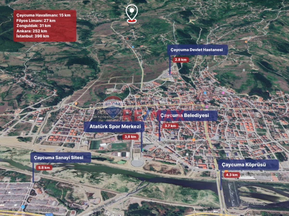 ÇAYCUMA YEŞİLTEPE'DE SATILIK 1987,61 M² TARLA